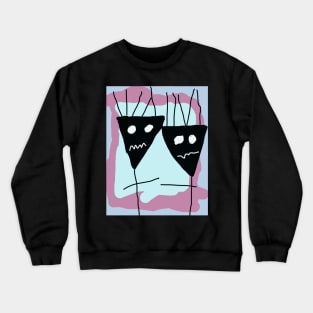 Kids with Masks Stick Figure Crewneck Sweatshirt